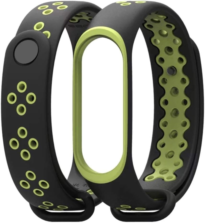 MOBiZAFS Silicone Camouflage Army Style Band Strap for Xiaomi Mi Band 3 (Black Green)