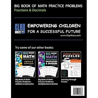 Buy Big Book Of Math Practice Problems Fractions And Decimals: Practice Workbook On Fractions And Decimals With Solutions - Includes Fraction And Decimal ... Comparing, Rounding, Percent And More Paperback – October