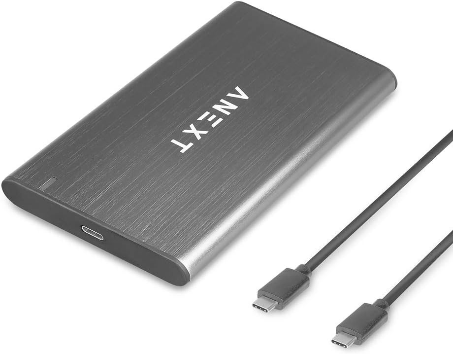 ANEXT 2.5 USB 3.1 Gen2 External Hard Drive Enclosure, Portable Black Aluminum Hard Disk Case for 2.5 inch 7mm 9.5mm SATA HDD SSD, Max 4TB, Tool-Free Design, Gray - Anext Series: Computers & Accessories