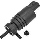 zipelo Windshield Washer Pump with Grommet, Windshield Washer Fluid Pump Replacement, Replaces OEM #: 67128362154, 67128377612, Compatible with Most Vehicles, Standard Black Car Accessories Parts