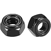 uxcell Hex Lock Nuts - M8 x 1.25mm Carbon Steel Nylon Insert Self-Locking Nuts for Fasteners, 20Pcs Black