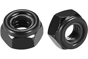 uxcell Hex Lock Nuts - M8 x 1.25mm Carbon Steel Nylon Insert Self-Locking Nuts for Fasteners, 20Pcs Black