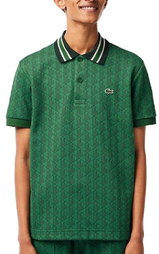 Lacoste Men’s Short Sleeve Classic Fit Allover Monogram Polo Shirt