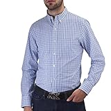 Mens Plaid Shirt Casual Button Down Collar Long Sleeve Checkered Cotton dress shirts