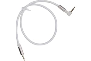 LAISANIM Right Angle 3.5mm Stereo Cable Male to Male, 90 Degree HiFi Audio Cable Gold Plated for Headphones, Car, Speaker, La