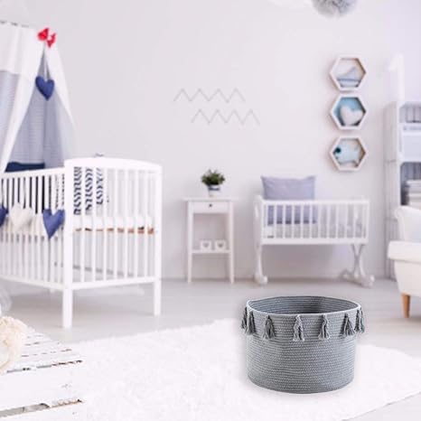 Baby-Aufbewahrungstasche aus Baumwollseil, gewebte Quaste