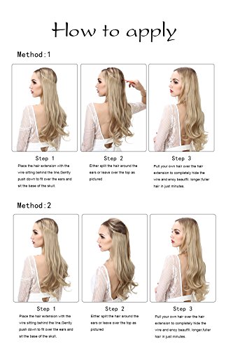 SARLA Synthetic Hairpieces Flip in Women Hair Extensions Natural Wave Invisible Halo Hair Extensions M01 (16H613 Dirty Blonde)