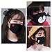 eKoi Kawaii Cute Black Korean Kpop BTS Anime Fashion Soft Comfy Cotton Anti Dust Proof Half Face Mouth Mask Cover for Sick Cough Flu Night Sleeping Winter Outing Adult Youth Kids (5 PC)