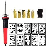 17pcs Wood Burning Kit Creative Woodburner Set with Adjustable Temperature Soldering Pyrography Wood Burning Pen, Embossing/Carving/Soldering Tips