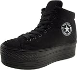 Maxstar Women's C50 Padded Lining Hidden Heel Platform Canvas Sneakers