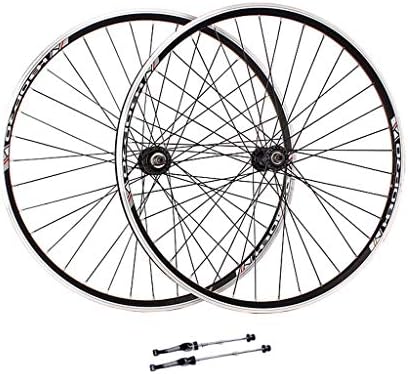 Vブレーキバイクホイールセット26インチ 二重壁アルミ合金mtbサイクリングホイールクイック