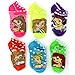 Disney Princess Girls 6 pk Socks (4-6 (Shoe: 7-10), Neon Princess No Show)