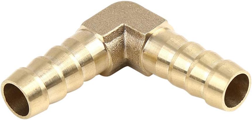 X AUTOHAUX 10mm Hose Barb Elbow 90 Degree Brass Fitting for Air Water Oil 5pcs, Gold Tone, 14 x 10 x 1.5 cm - Image 4