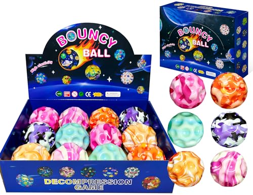 Xifua Space Moon Bouncy Ball - Moon Shape High Bouncing Ball for Hand-Eye Coordination - Ideal for Athletes - Great for Christmas, Halloween, Summer Camp, Easter