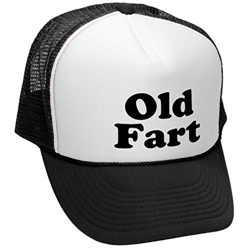 OLD FART - funny over the hill joke gag - Adult Trucker Cap Hat, Black