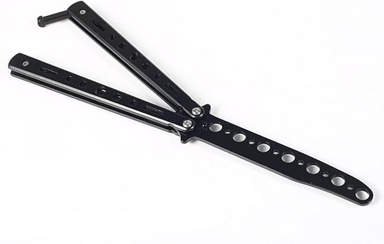 Amazon バタフライナイフトレーナー スポーツメタル練習トレーニングナイフtool ブラックバタフライナイフバタフライナイフfoldedトレーニングカッター Xxsl 武術 格闘技