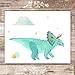 Dinosaur Wall Decor Art Prints (Set of 6) - Unframed - 8x10s | Educational Prehistoric Decor for Kids' Rooms | Wall Decor for Boys and Girls Bedrooms or Nurseries | Bathroom Pictures Wall Decor