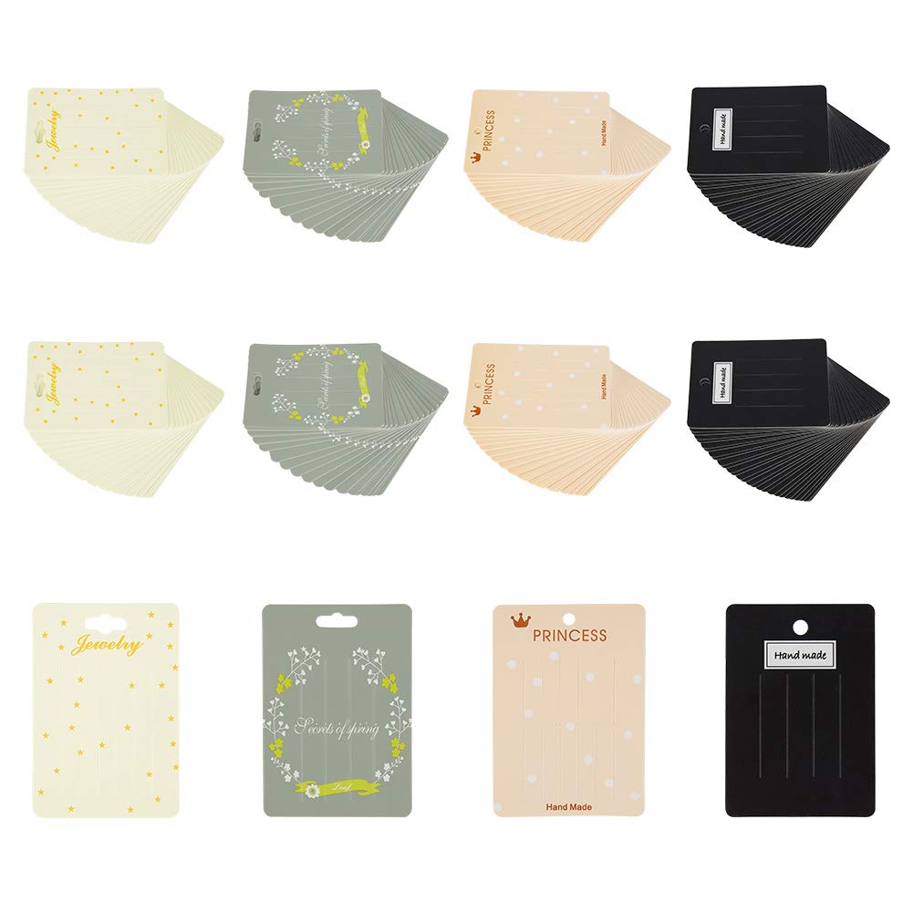 NBEADS 120 Pieces Hair Clip Display Cards, Bow Display Cards for Clips, 4 Styles Paper Hairpin Display Cards for Hair Accessories