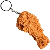 Imitation Food Keychain Fried Chicken Leg Nuggets Wing Keychain for Handbag Purse Car Accessories