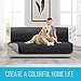 MOYMO Reversible Futon Cover,Futon Slipover with 2 Inch Strap, Futon Protector with Pockets, Machine Washable Futon Covers for Dogs, Children, Pets,Kids(Futon:Dark Grey/Beige)