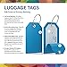 Shacke Mini Luggage Tag with Full Privacy Cover and Stainless Steel Loop (6pk, Aqua Teal)