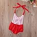 One-piece Summer Sequins Cute Newborn Baby Girl Romper Jumpsuit Backless Bodysuit Outfits Sunsuit (18-24months, Red)