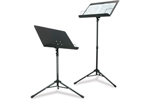 PARTYSAVING Orchestra Sheet Music Stand with Heavy Duty Black Metal Folding Design, 48.5-inch Tall, APL1359