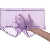JINSHI Ice Silk Mens Sexy Underwear For Straight Men See Through Boxers Ultra Thin Sheer Trunk Bulge Pouch Boxer Briefs
