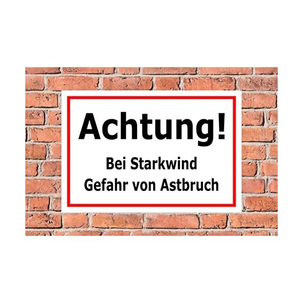 Melis-Folienwerkstatt Schild Starkwind - Astbruch - 30x20cm - BohrlÃ¶cher - 3mm Aluverbund â 20 VAR S00359-071-B – Bild 3