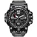 SMAEL Men's Sports Analog Quartz Watch Dual Display Waterproof Digital Watches with LED Backlight relogio masculino (Grey black)