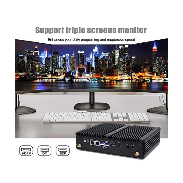 BASOARO Mini Desktop PC Fanless Computer Intel Core i7 8550U, Windows 10 Pro Mini PC, 16G RAM 512G SSD, HD/DP/EDP, Dual…
