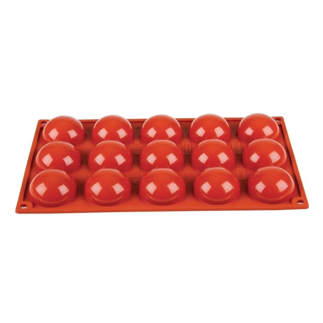 Pavoni N936 Formaflex Silicone Mould, 15 Half Sphere, Red