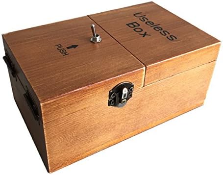Eastern Fashional Life Fully Assembled Turns Itself Off Useless Box Leave Me Alone Machine Box with Real Wood (Dark Brown(Plus Logo))