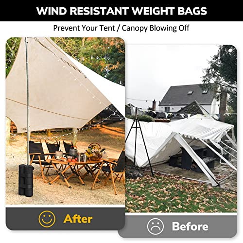 Coindivi Sand Bags for Canopy, Black Canopy Weights Set of 4, Pop up