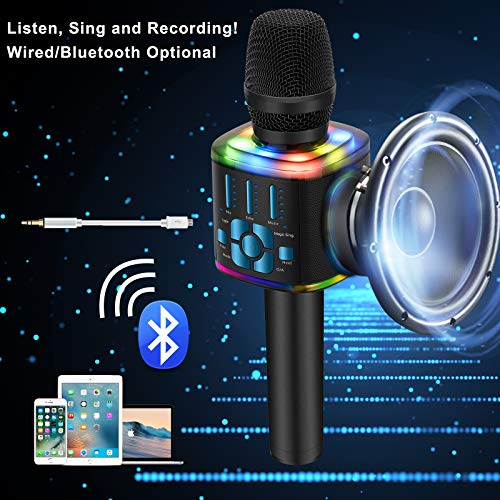 BONAOK 2021 Wireless Bluetooth Karaoke Microphone with Magic Voice