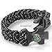 Paracord Survival Bracelet with Fire Starter, Compass -Outdoor LIFE SAVING TOOLS- Stainless Steel Scraper, Whistle Buckle, 550lb Milspec Reflecive Cord + 100% Guaranteed