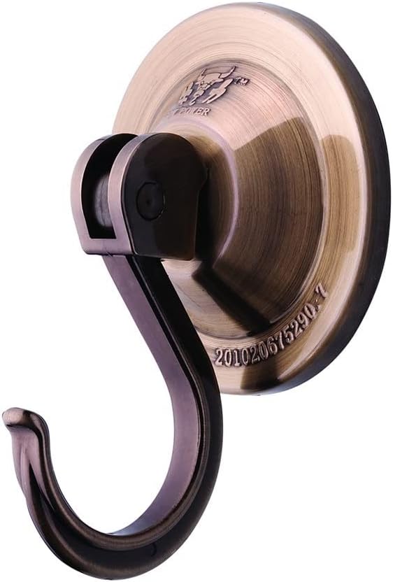 Wreath Hangers - NL HOME Wreath Hangers for Glass Door or Window, 2-Pack Strong Suction Cup Utility Hooks, Antique Gold