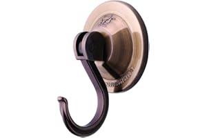 NL HOME Wreath Hangers for Glass Door or Window, 2-Pack Strong Suction Cup Utility Hooks, Antique Gold