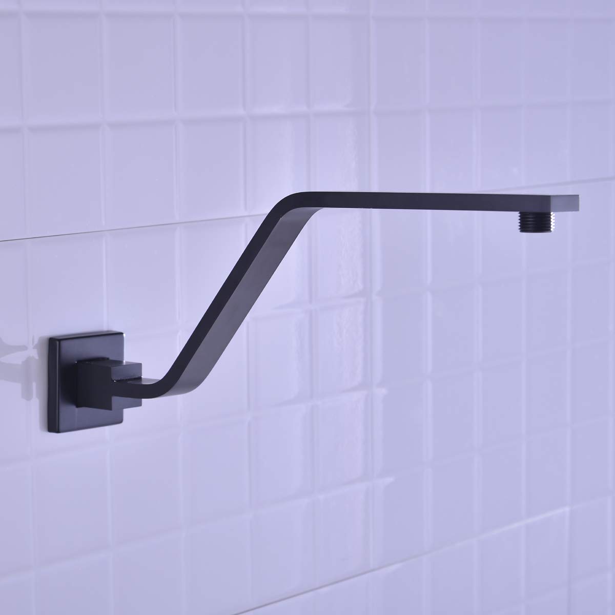 HANEBATH Brass 15 Inches Extension Shower Arm and Flange,Matte Black