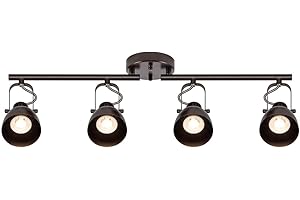 mirrea Complete Track Light Kit 4-Light Oil Rubbed Bronze Bulb Replaceable LED Ceiling Spotlight with 4 8W GU10 Bulbs 3000K Warm White 90 CRI 38° Beam Angle