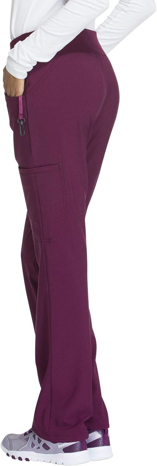 Cherokee iflex Women's Mid Rise Straight Leg Pull-On Scrub Pant: Clothing