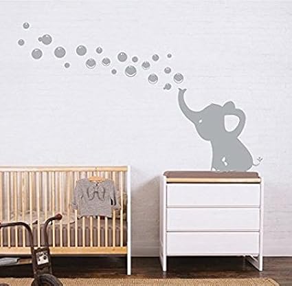 Les Bulles Elephant Stickers Muraux Autocollants De Bricolage Decoration Bebe Mur Autocollants Gris Gauche Amazon Fr Bricolage