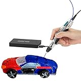 NexGadget 3D Printing Pen with LED Screen Compatible with PLA / ABS / Wood Filament + Safety Holder + 4 Free 1.75mm Filament Refills (Transparent)