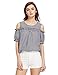 Romwe Women's Cold Shoulder Cute Blouse Short Sleeve Summer Tunic Top