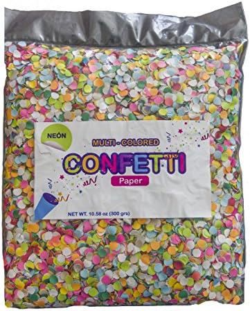 Vibrant Colorful Confetti. Pastel and Neon Colors. Bag with 10.58 Oz ( 300 grs). Confetti Toss