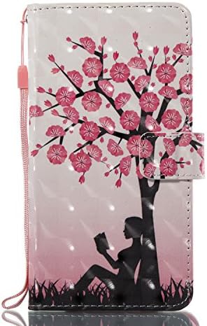 Phcases 3D Colorful Painting Phone Case for LG Stylus 3/LS777/Stylo 3 Premium PU Leather Wallet Bumper Cover with Card Slots, Kickstand Feature, Magnetic Closure-Tree.