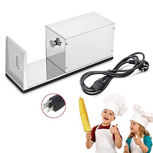 Potato Slicer, Commercial Automatic Electric Stainless Steel Spiral Potato Slicer Food Grade Stainless Steel Spiral Potato Cutter Twisted Spiral Zucchini Automatic Machine Tornado Potatoes Making
