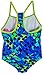 Speedo Girls Thin Strap One Piece Swimsuit Diamond Dot (7, Blue Geo)