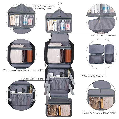 Lizzton Hanging Toiletry Bag for Women Large Travel Cosmetic Bags Accessories Kit Waterproof Makeup Organizer 4 Lizzton Hanging Toiletry Bag for Women Large Travel Cosmetic Bags Accessories Kit Waterproof Makeup Organizer