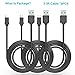 Soundpie Micro USB Cable 3.3ft (1m) 3 Pack - USB 2.0 A to Micro B High Speed - 22AWG Power Rated to 3 amp - Fast Data Sync Charge Cord - Charge Cable for Android Samsung, Cell Phone & Tablet(Black)